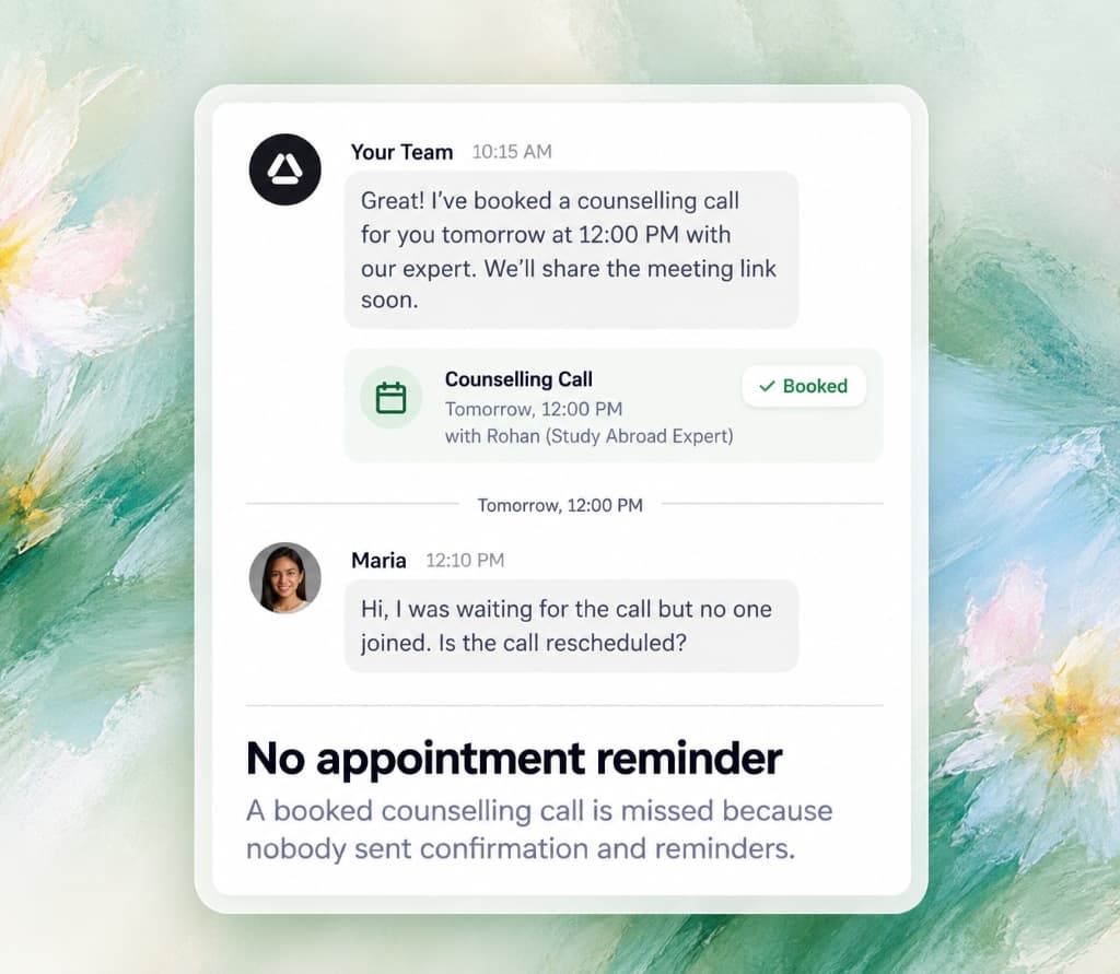 No appointment reminder